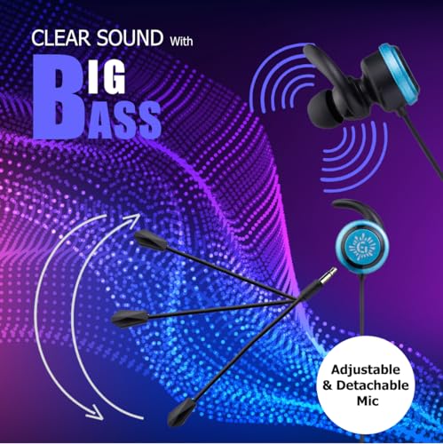 RPM Euro Games Gaming Over Ear Earphones Wired with Detachable Mic | for Mobile Phones, PC, Tablet, PS4, PS5 (Blue) - Image 2