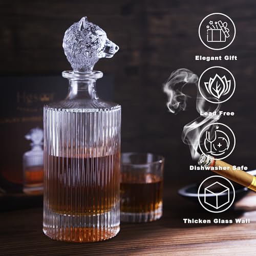 Hgsoor WOLF Whiskey Decanter - 27Oz Liquor Decanter thumb #1