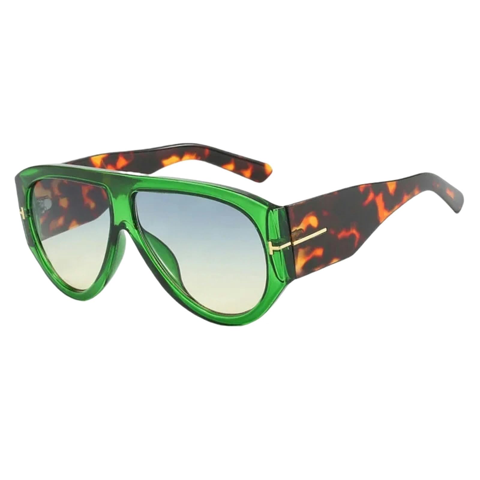 SHANBOYU Sunglasses Sunglasses Women For Men Shades Big Frame Windproof Popular Punk Sunglasses-Green Blue Yellow