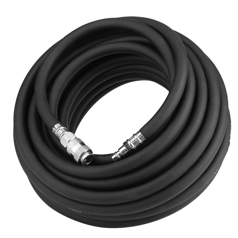 Wakects Tubo d'Aria in Gomma Resistente 15 m, Cavo Pneumatico Flessibile con Chiusura Rapida per Set di Accessori compressore