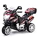 COSTWAY Moto Cavalcabile per Bambini, Moto Elettrica Giocattolo con Musica Incorporata, Moto a 3 Ruote con Caricabatteria Perfetta per Bambini, 82 x 36 x 52,5 cm (Nero)