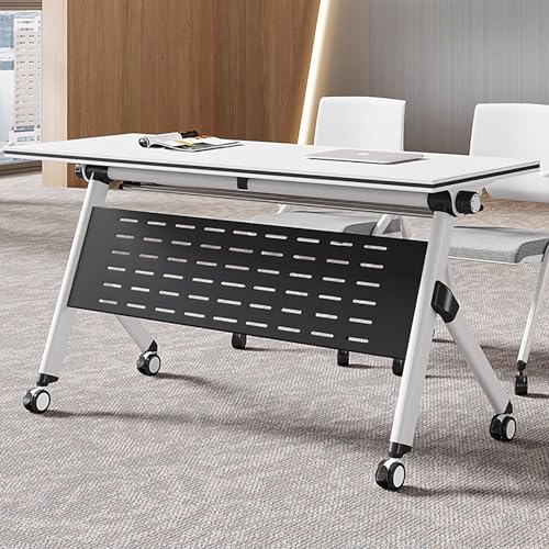 Mesa Plegable for conferencias Portátil Mesa Multifuncional con Tapa abatible for formación for oficinas/Salas de reuniones/Salas de formación/aulas/escuelas(4PCS,120x40cm/47x15.7in)