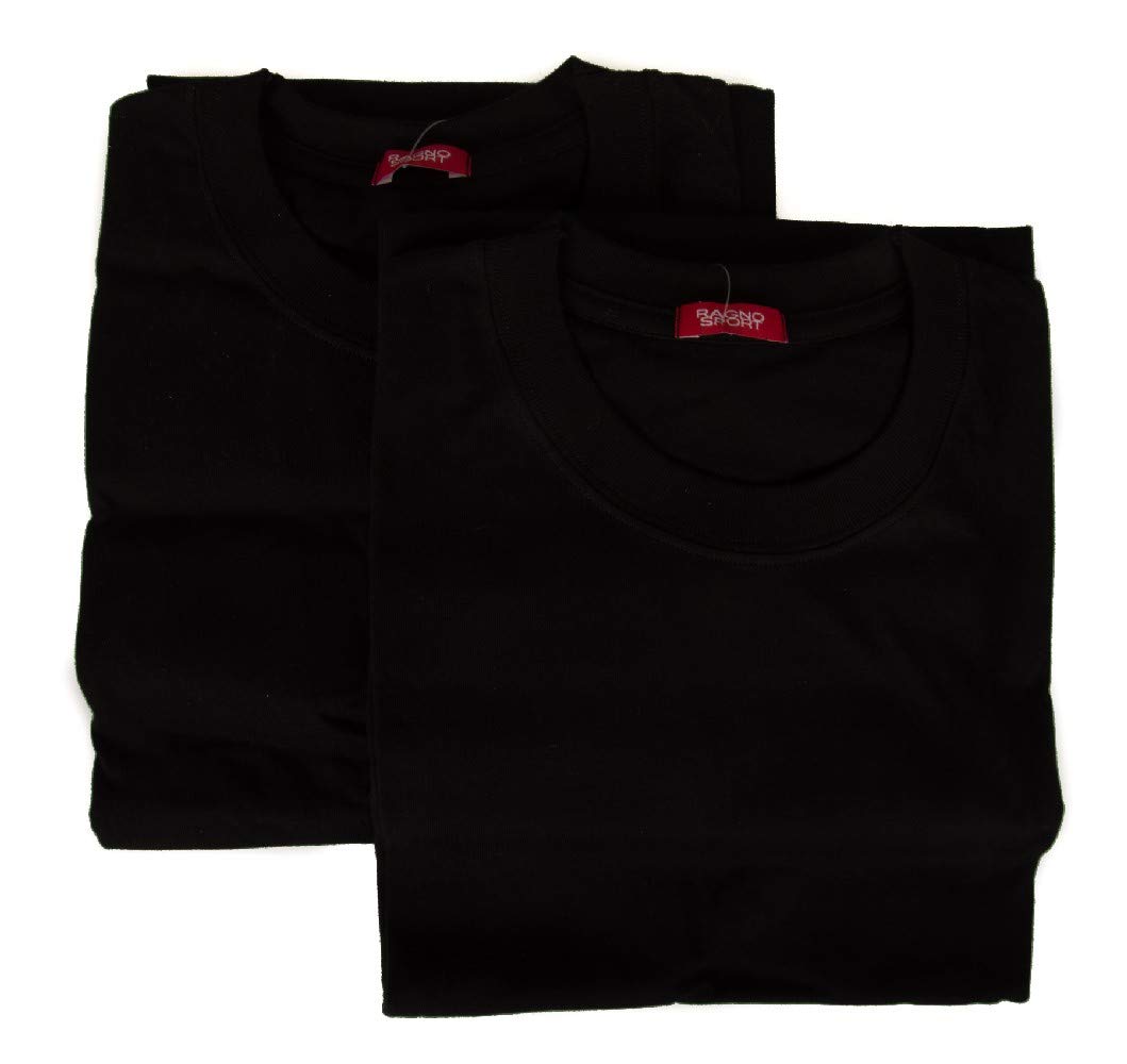 RZIEŃ Opakowanie 2 t-Shirt Intime Mężczyźni Koszula Bawełna Krótki Rękaw Szyi Bipack Sport Koszulka Sportowa 601415, 020b Czarny, XXL