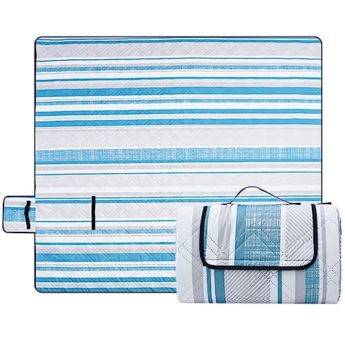 HOTLIKE Coperta da Picnic, 200 x 200cm Portatile Pieghevole Coperta da Spiaggia, Lavabile in Lavatrice & Antisabbia Grande Picnic Blanket con Retro Impermeabile, per Campeggio, Parchi, Picnic