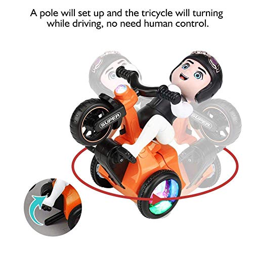 Image of Parabola Cloud MART Attractive Tricycle with Light, Music and Automatic Multi-Action - 360 Degree Spinning, Upright and Turning Features (Orange)