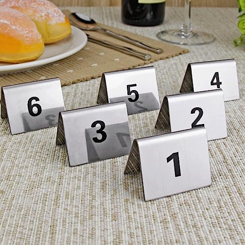 Numéro de Table Concis en Acier Inoxydable Réutilisable pour Événements - 6