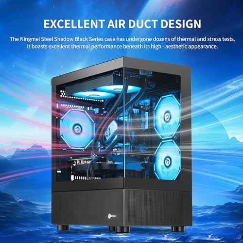 Image of NINGMEI Supreme Master Gaming PC Desktop,AMD Ryzen 7 5700X 8 core 3.8GHz(up to 4.6GHz),GeForce RTX 5060 TI 8GB,32GB DDR4 RAM 3200MHz,1TB NVME SSD,650W PSU, Windows 11 Home 64-bit,Black