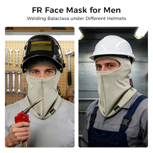 Image of FR Balaclava Face Mask Flame Resistant Balaclava FR Mask for Men Arc Rated NFPA2112 CAT2 Cover Hood for Welding