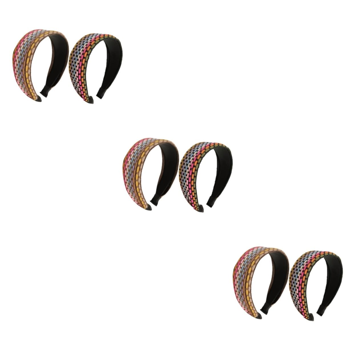 FRCOLOR 6 Piezas Diadema De Ala Ancha Diademas Versátiles Diademas Portátiles Bandas Anchas Para La Cabeza Trenzadas Para Anchas Para Tela