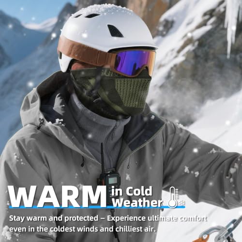 Image of Winter Neck Gaiter Warmer Scarf Cold Weather Windproof Face Mask for Man & Women - Ski Mask for Outdoor Sports