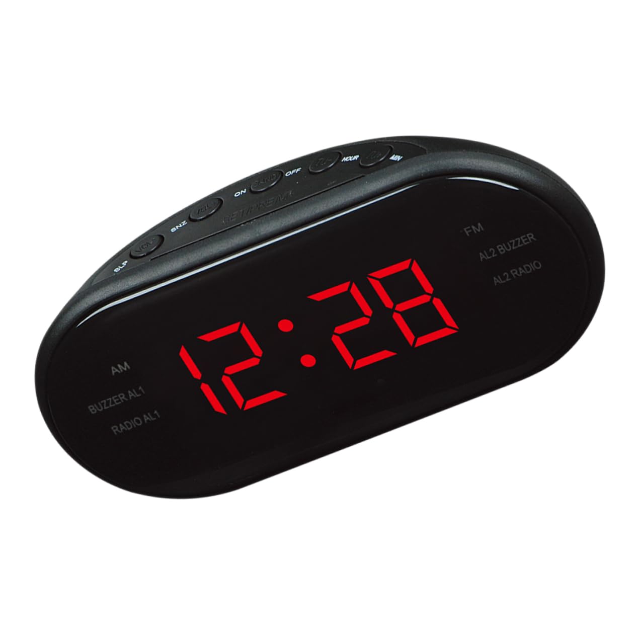Radioreloj Despertador Digital con Radio Am Fm, Pantalla Curva Grande