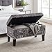 Linon Stephanie Script Linen Ottoman, 32