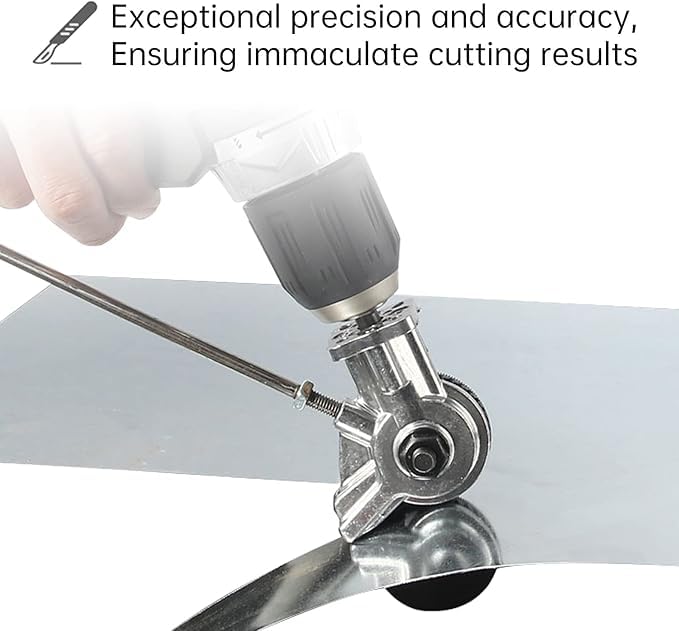 Image of Metal Nibbler Drill Attachment - Electric Drill Shears Attachment Cutter Nibbler,Sheet Metal Cutter Tool Adapter Is Fit For Cutting Various Metals Materials Such As Aluminum, Iron.
