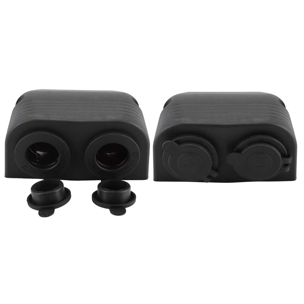 VOBOR Presa Accendisigari, DC 12V-24V Doppio USB Pannello Tenda a Due Fori Presa Accendisigari Impermeabile per Auto Moto Marine ATV RV