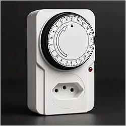 Timer Temporizador Analógico 110/220v Piscina Aquário Bombas Programável com Tomada Elétrica e Controle de Tempo