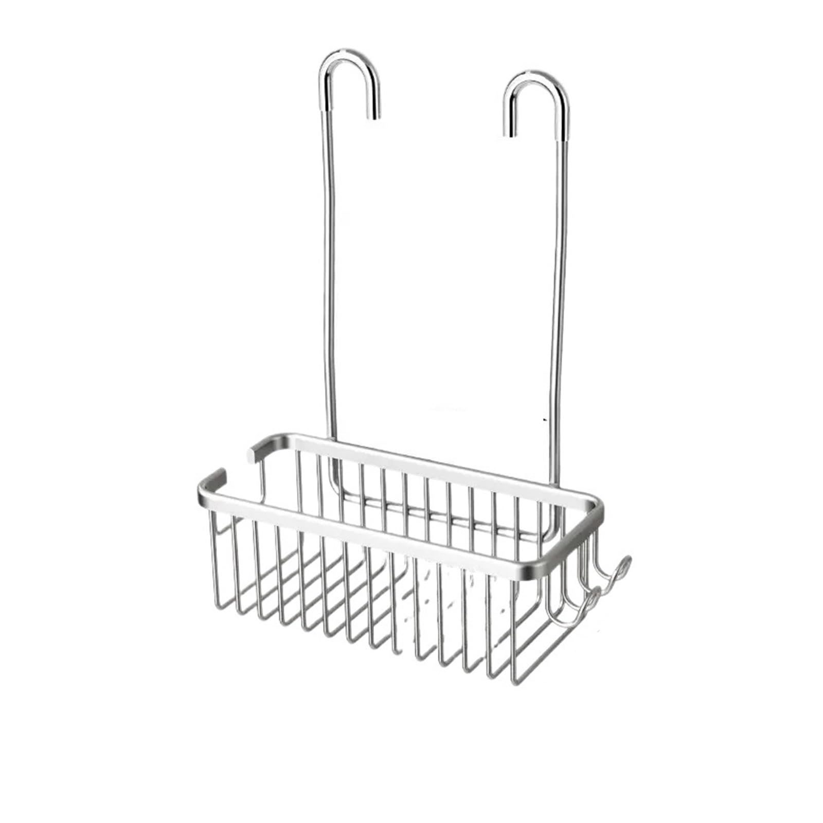 Generisch Estante extraíble sin perforación, Cesta de baño Aluminio, Estante for champú Perforaciones, Compatible con estantes y Ducha(2pcs Silver)
