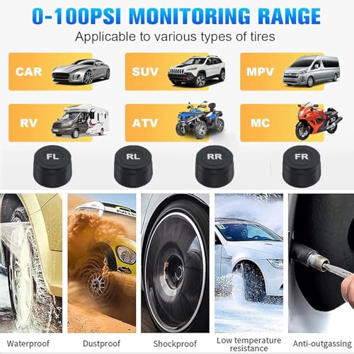 Turnsun TPMS-02 Tire Pressure Monitor System Solar Wireless Tire Pressure Sensor thumb #3