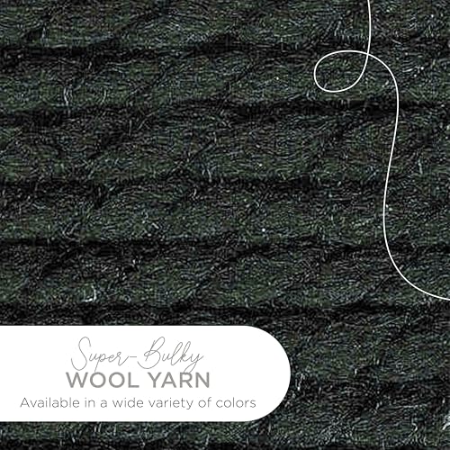 Image of Lion Brand Yarn Wool-Ease Thick & Quick Yarn, Soft and Bulky Yarn for Knitting, Crocheting, and Crafting, 1 Skein, Black | Super Bulky Wool Acrylic Blend Fiber for Soft Hats, Sweaters, Chunky Blankets, Yarn for Crochet, Knitting, Crafts, Weaving