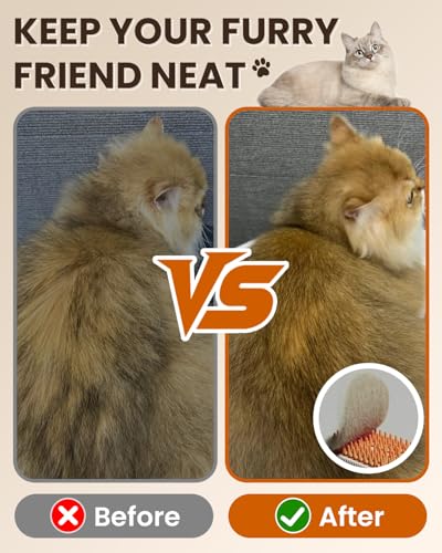 Image of Cat Steam Brush for Shedding, Pet Steam Brush for Cats and Dog, 4 in 1 Rechargeable Cat Hair Brush, Spray Anti-Static, Massage, Cleaning, Shedding & Combing All In One, for Long & Short Haired Pets!