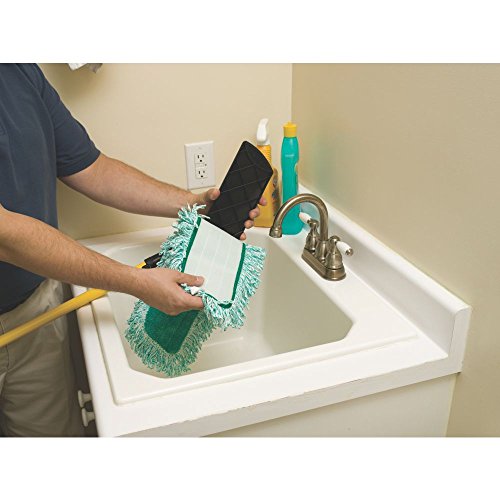 Image of Rubbermaid Commercial Products Light Commercial Microfiber Dust Pad with Fringe, 18 inch, Green, for Janitorial /Professional Cleaners for Light-Duty Cleaning /Dusting /Sweeping,18 inch (Pack of 12)