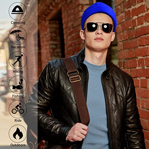 Image of Vabean 12 Pieces Brimless Hat Docker Cap Adjustable Skull Caps for Men Women Rolled Cuff Brimless Beanie Hat, Assorted Color