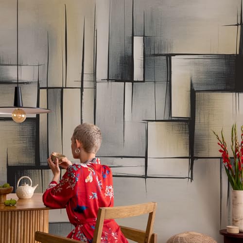 Décor mural adhésif salon moderne chambre géométrie abstraite Tulup 104x70