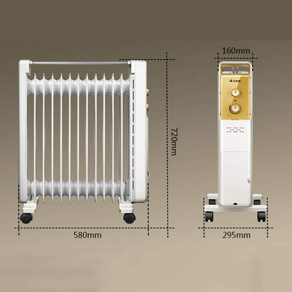 Mobile Intelligent Constant Temperature Oil Radiator Heater Mute Three-Speed tat Oil Filled Heater with One Drying Rack Embedded Handle for The Bedroom