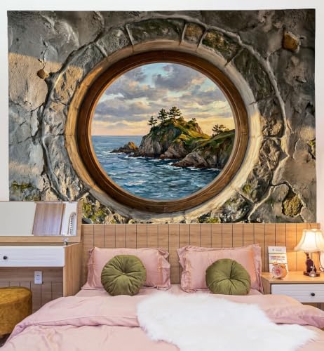 Tapiz de pared gris-marrón con bosque de pinos para decoración de salón