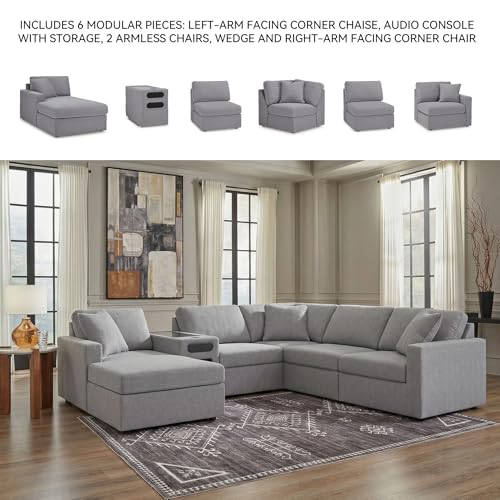 Image of Signature Design by Ashley Modular Sectional Sofa with Speakers, U-Shaped