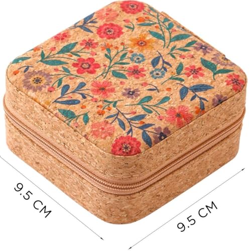 Image of Travel Jewellery Box | Retro Storage Box Portable Jewelry Box | Fabric Jewelry Organizer Creative Travel Accessories for Rings and Jewelry (Small Size)