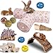 Mechpia Rabbit Toys, Bunny Tunnel & Tubes with Chew Toys for Grinding Teeth Apple Sticks Bamboo Carrot Loofah and Grass Ball for Rabbit Guinea Pig Chinchilla Ferret Rat