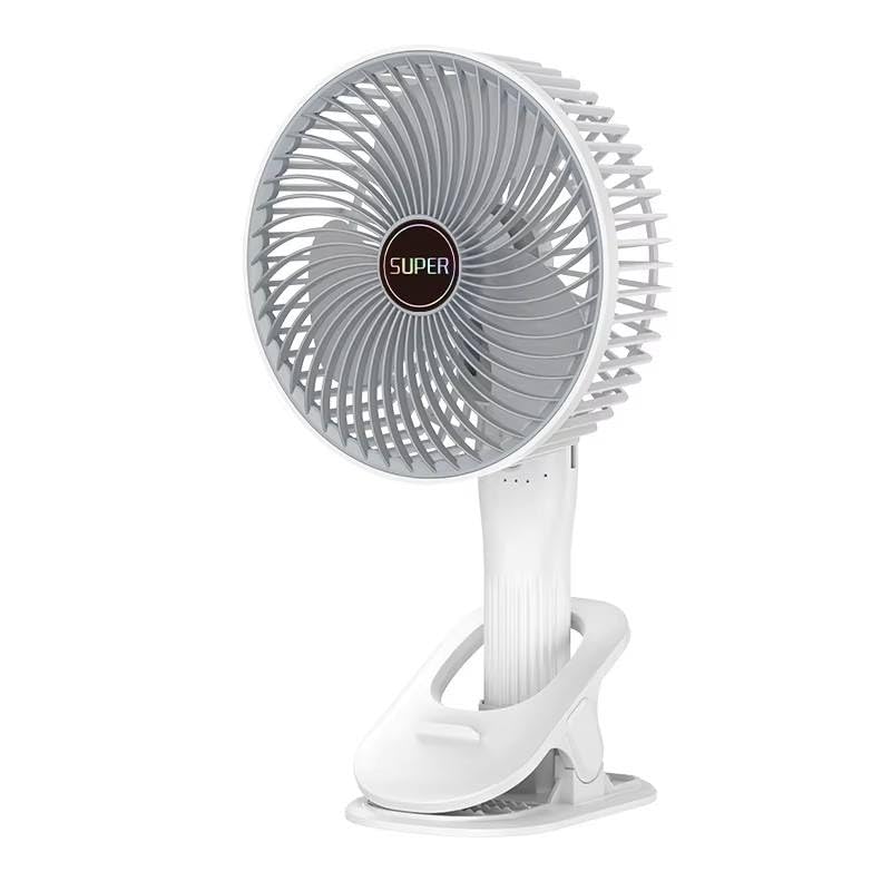 Image of Portable Clip Fan, USB Rechargeable Desk Fan with Strong Airflow, Quiet Operation, Adjustable Head, Mini Cooling Fan for Office Bedroom Travel Camping