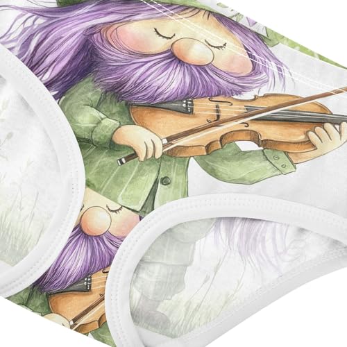 Flower Girls Underwear Toddler 2t Cotton Little Girl Panties Cute Cartoon Gnome Violin White Underpants Briefs4