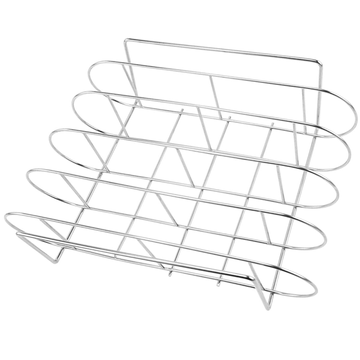 Supporto per Costine per Barbecue in Acciaio Inox Griglia in Metallo Ergonomica per Costine, Arrosti e Pollame, Adatto per Uso Domestico e Picnic all’Aperto