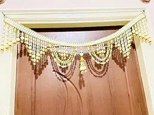 Traditional Multi Zula Pearl Plastic Bandarwal/Toran for Door/toran with hangings/hanging toran/main door banderwalTraditional Bandarwal for Door, 30