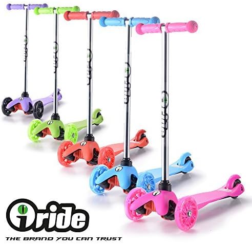 iRIDE Kick Scooter for Kids Toddler 3 Wheel Scooter, Lean to Steer, LED Light Up Wheels for Children Boys Girls from 2 to 6 Years Old (Blue)