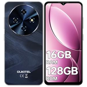 OUKITEL C5 Smartphone Ohne Vertrag, 16GB RAM+128GB ROM/1TB Handy Ohne Vertrag, 6.52" Bildschirm Android Smartphone Günstig, 5000mAh Simlockfreie Handys, 13MP Kamera, Dual 4G SIM/Face ID/OTG/3.5mm Jack