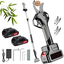 980W Electric Pruning Shears, 50mm Cutting Diameter, Cordless Tree Pruner with LCD Display, Brushless Motor, 24.5ah Battery for Garden Trees and Branches