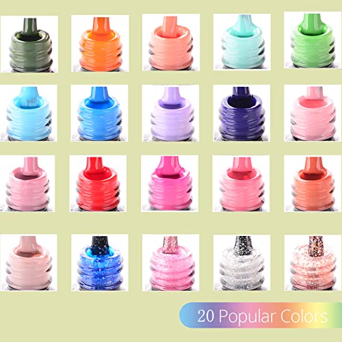 Gel Nail Polish Kit With U V Light 120W Nail Lamp, 20Pcs Gel Nail Polish Set, 25000Rpm Electric Nail Drill Machine, Nail Art Decorations, Nail Manicure Tools, All-In-One Gel Nail Kit Manicure Kit #TOP1