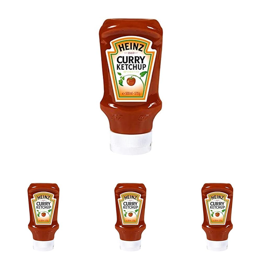Heinz Tomaten Curry Ketchup, 500 ml (Packung mit 4)