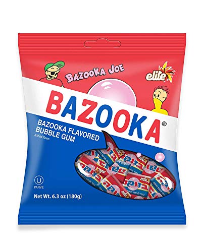 Elite Bazooka Joe Gum, Tas 6.3oz Rasa Bazooka Bubble Gum, Bersertifikat Kosher - PAKET 2