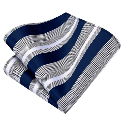 Image of GUSLESON Men's 5-pc Striped Tie Gift Set - Jacquard Necktie, Pocket Square, Cufflinks, Lapel Pin, Tie Clip - Wedding Formal Gifts