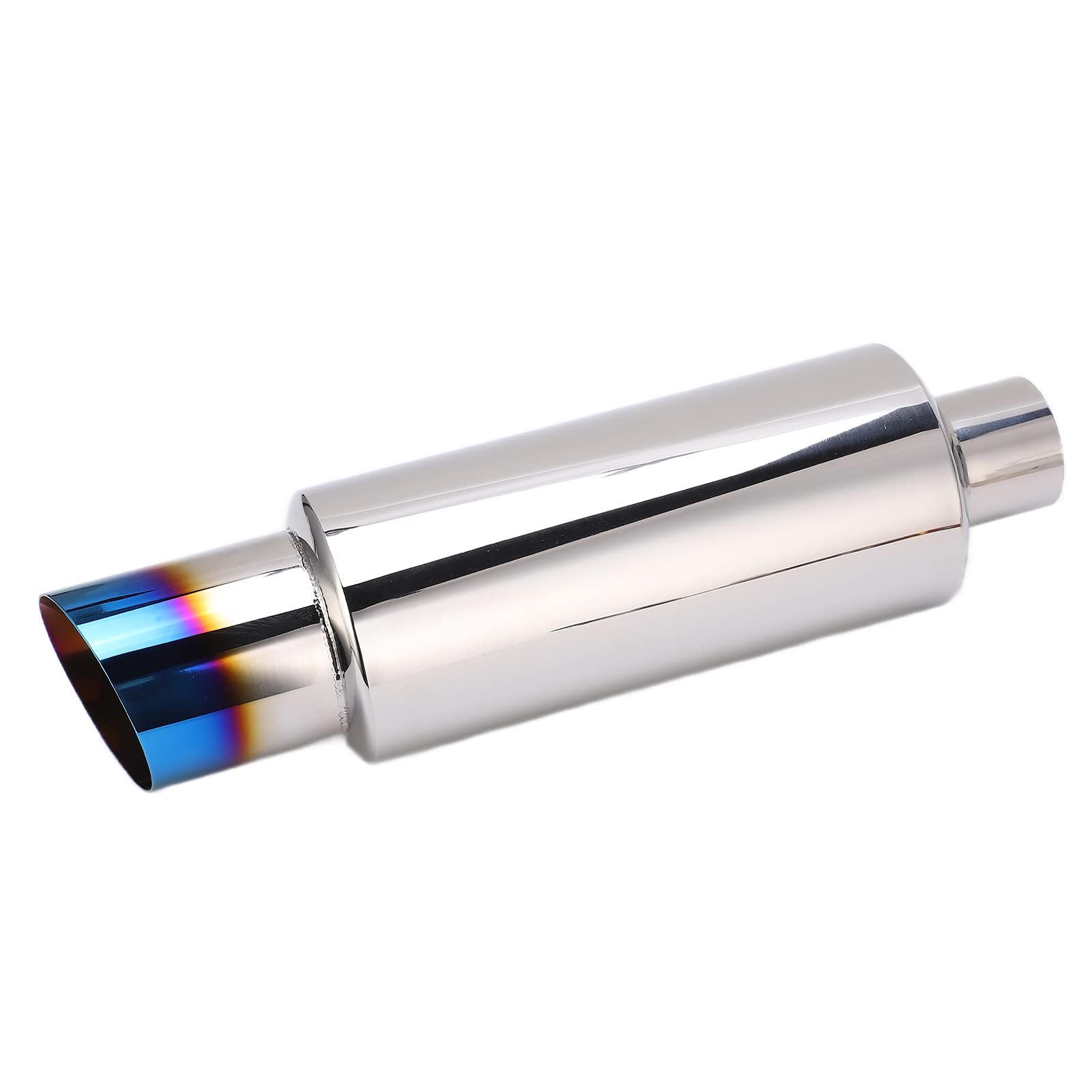 Silenziatore Di Scarico, Silenziatore Di Scarico Blu 2in-Inlet 3in-Outlet Silenziatore In Acciaio Inox Cotone Universale