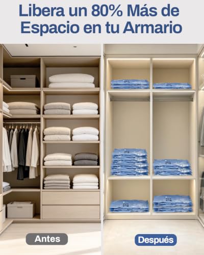 Miniatura 8 de Raplink Bolsas Vacio Ropa Con Bomba Eléctrica, 8 Bolsas Vacio Ropa Viaje 4 100x80cm, 4 74x54cm , Para Viajes, Mudanzas Y Almacenamiento