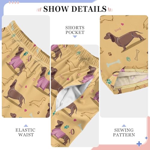 ZZXXB Dachshund Dog Bones Boys Long Pants Soft Trousers Elastic Waist Kids Lounge Bottoms with Pockets S-XL4