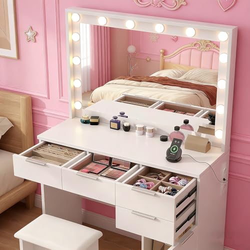 Oyajia Tocador Blanco Tocador con Espejo