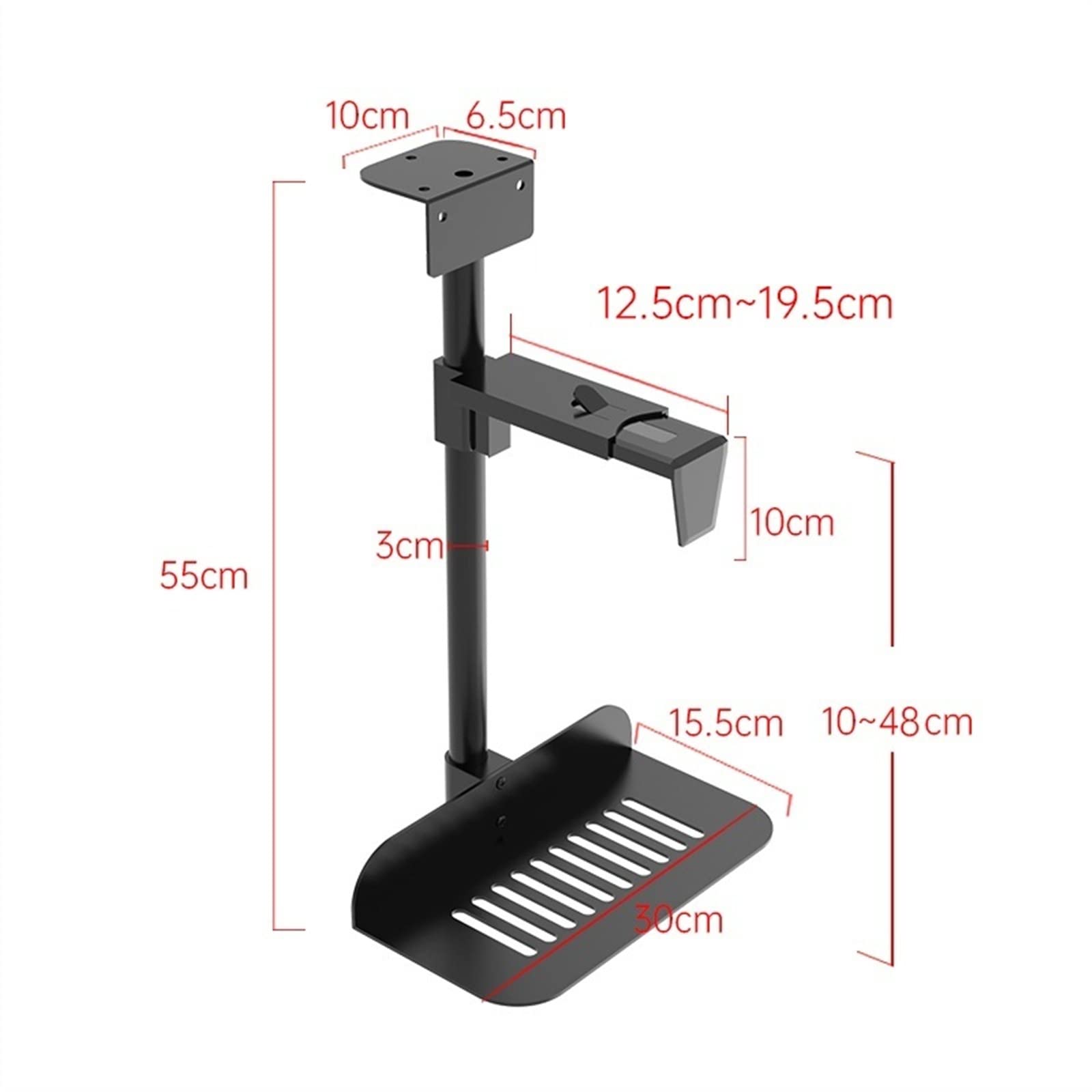 Supporto per CPU Supporto CPU sotto scrivania - Supporto universale for custodia PC Supporto regolabile sotto scrivania for PC da gioco con supporto girevole a 360°, supporto sospeso for PC Supporto U