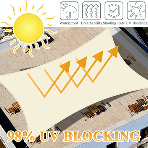 Teynewer Sun Shade Sail Square 3.6x3.6m Waterproof Shade Sail for Outdoor Garden Patio Party 98% UV Block Sunscreen Awning Canopy Sunsail with Free Rope - Image 2