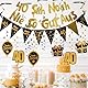 OuMaiFeng 40 Geburtstag Männer Deko,Party Deko 40 Geburtstag Mann,40 Geburtstag Deko,Goldfarbenes Glitzer-Banner,Partydeko,Luftschlangen,Hängende Wirbel Deko 40 Geburtstag Mann Frau