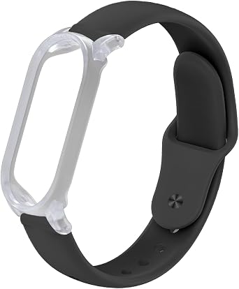 TUDIA Snap On PC Case with Adjustable Silicone Wristband Compatible with PLAUD NotePin AI Voice Recorder [for 5.6"8.5" Wrists] Comfort Lightweight Wearable Strap Secure Fit Accessories - Black